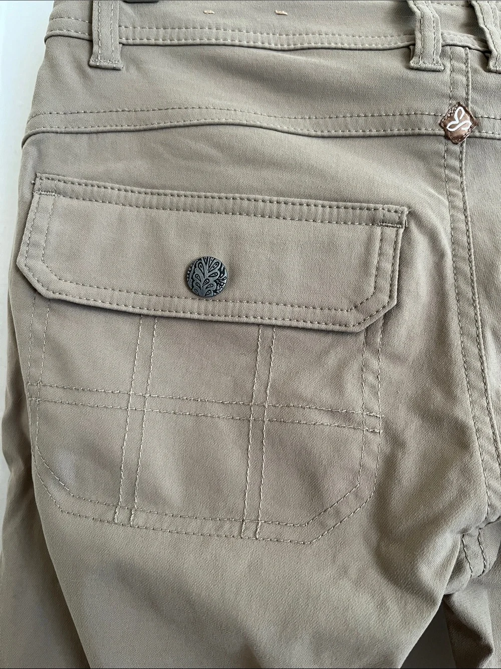 Prana Halle Khaki Outdoor Hiking Stretch Cargo Pants - Picture 3 of 9